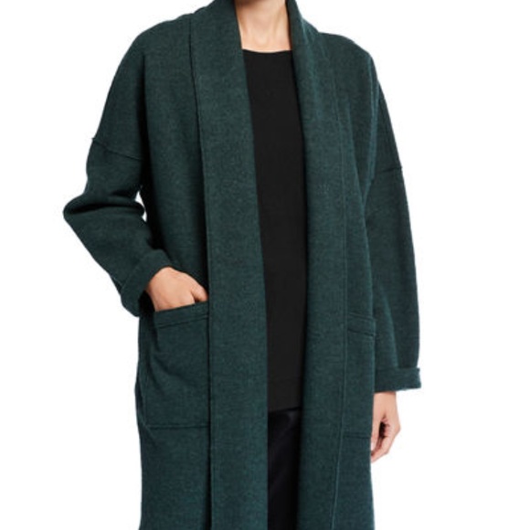 Eileen Fisher Sweaters - Eileen Fisher Wool Oversize Sweater Coat Black XS